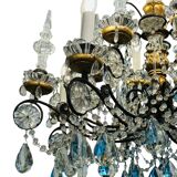 French Bronze and Crystal Maison Bagues style chandelier chandelier