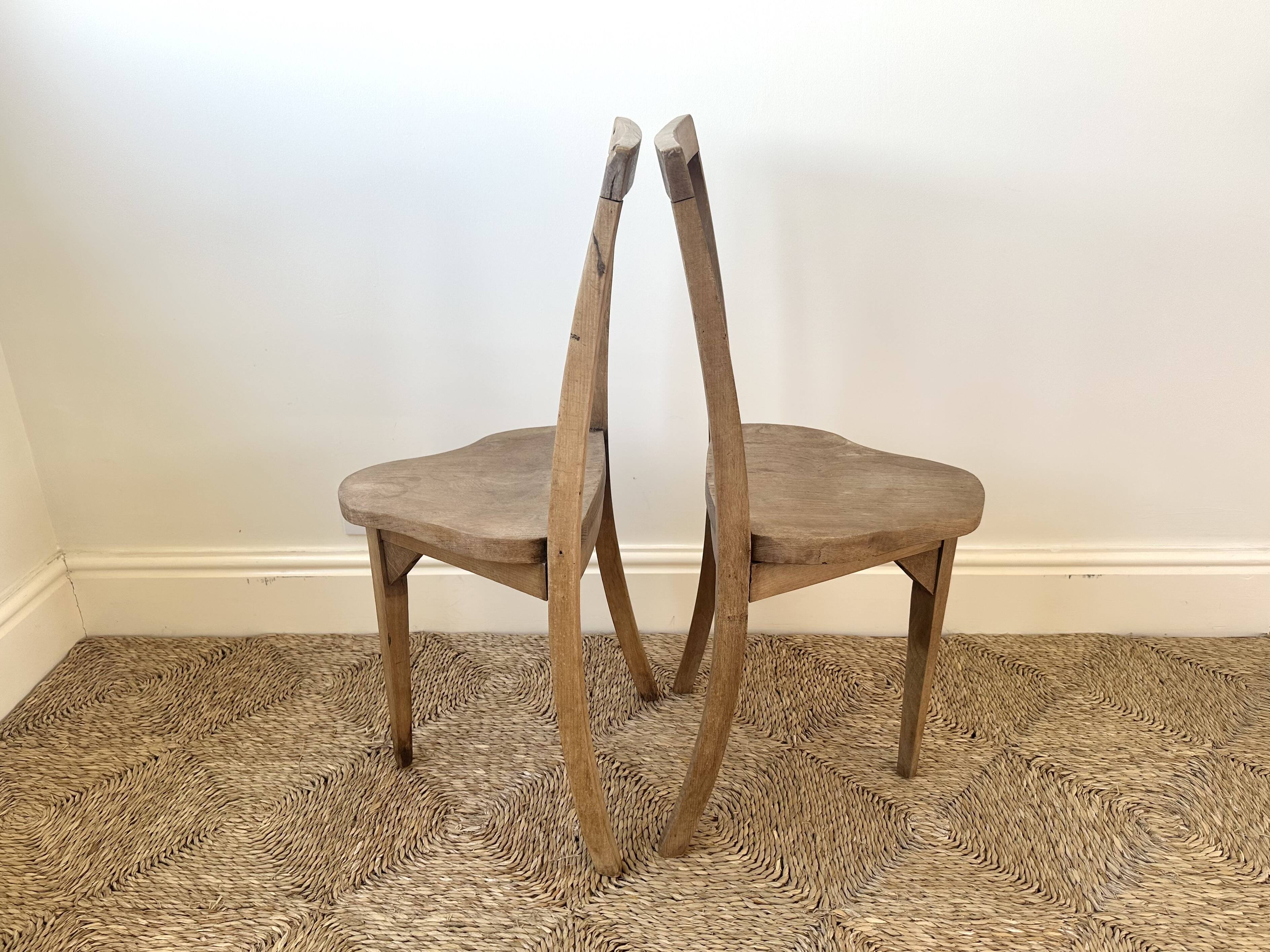 Pair of Rustic Vernacular Elm Chairs, c.1930–1950