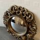 Vintage convex witch mirror – carved gilded wood – 1960s