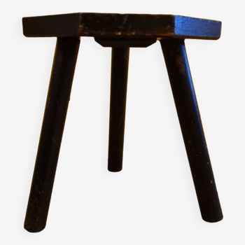 Tabouret Tripode En Bois Peint Des Années 1950