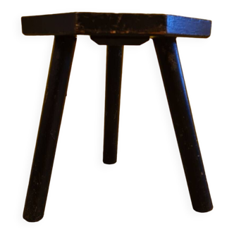 Painted Wooden Tripod Stool From The 1950s