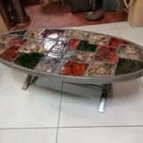 Vintage ceramic steel coffee table