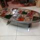 Table basse vintage acier céramique