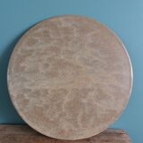 Round tray display for cake or cheese stoneware trivet