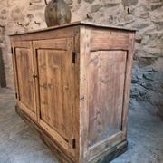 Antique French work cabinet in pine with two doors – rustic country style