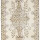 Tapis vintage écru-crème 6x9 pi, tapis à motif floral crème et marron.