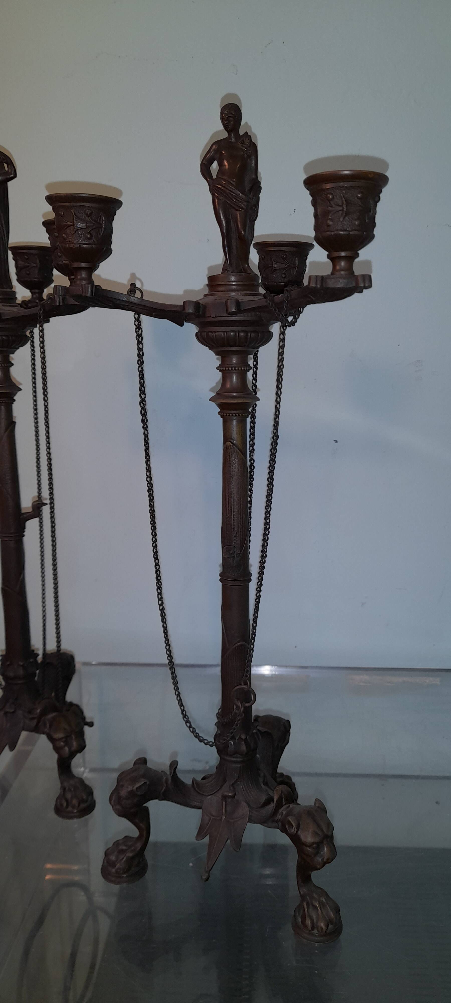 Napoleon III bronze candelabra