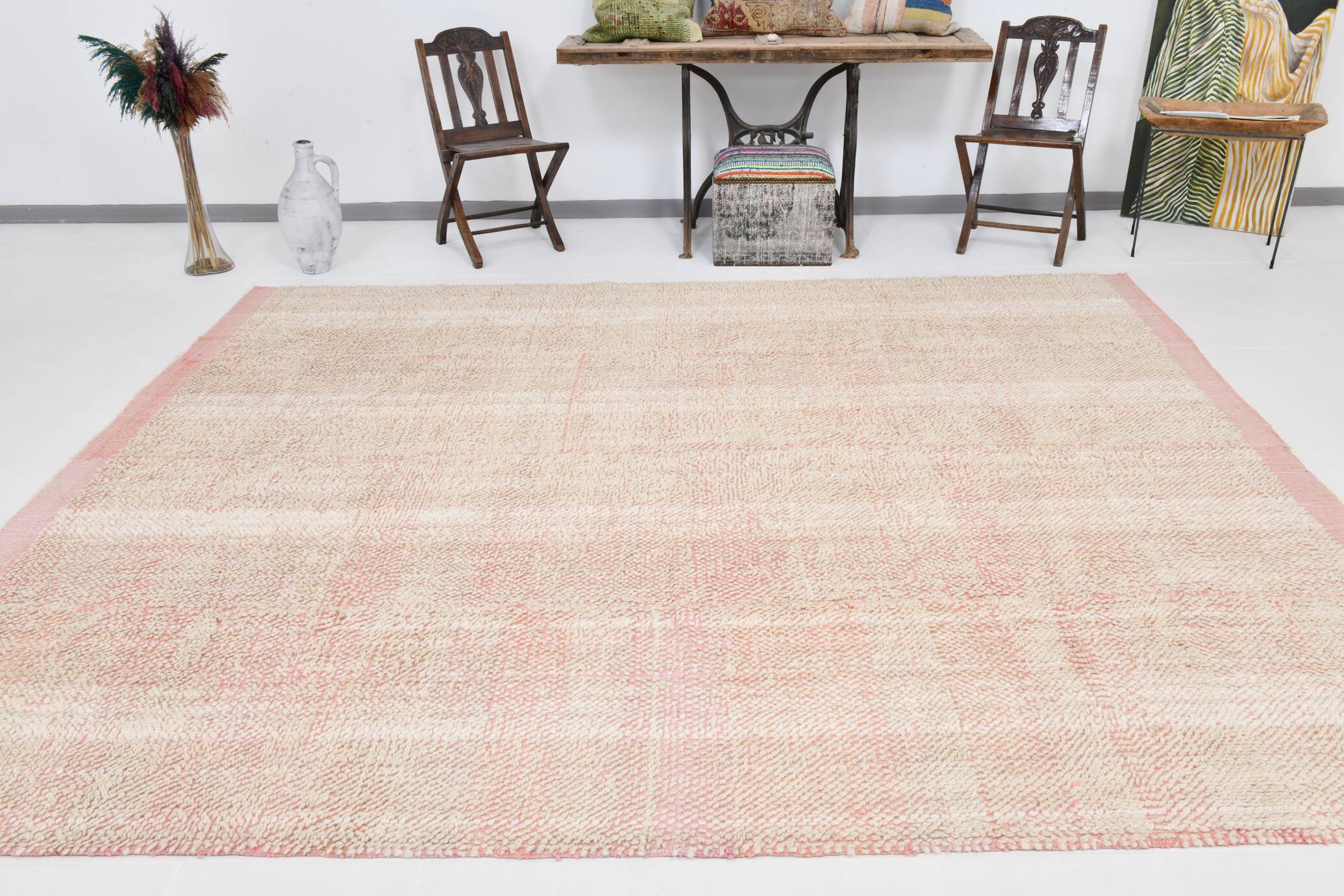 9x11 Soft Wool Handmade Pink Turkish Rug, 267x336Cm SK 33923