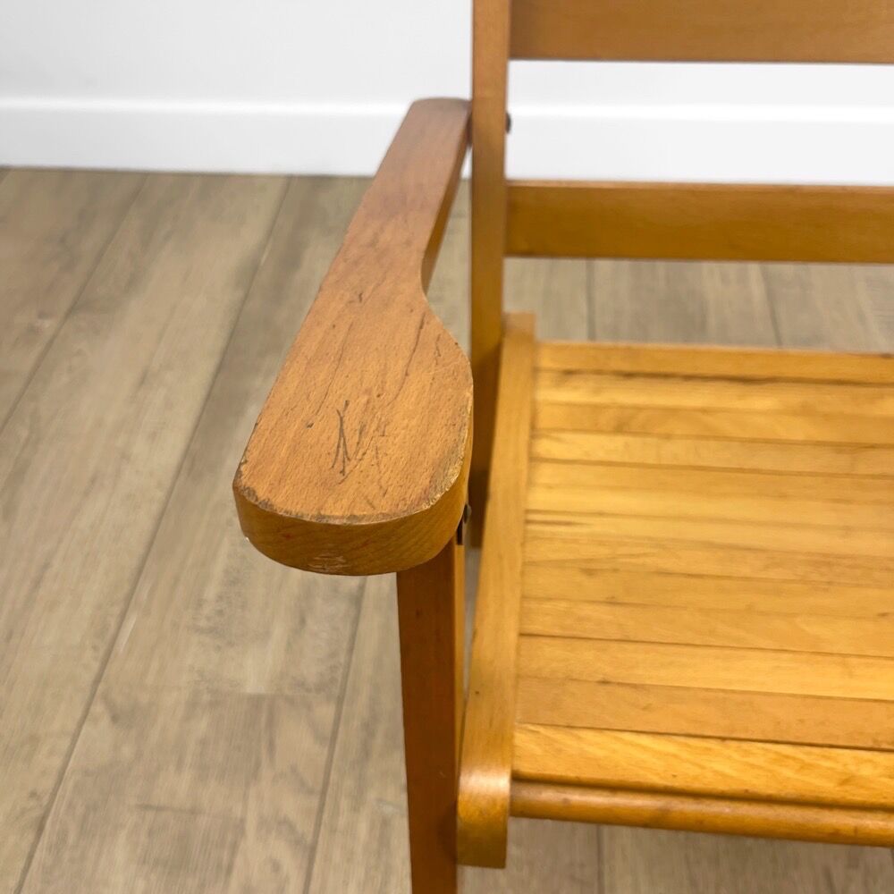 Foldable wooden armchair for child 60s