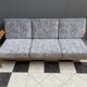 Grey fabric and wood 3 seat sofa 1960s
