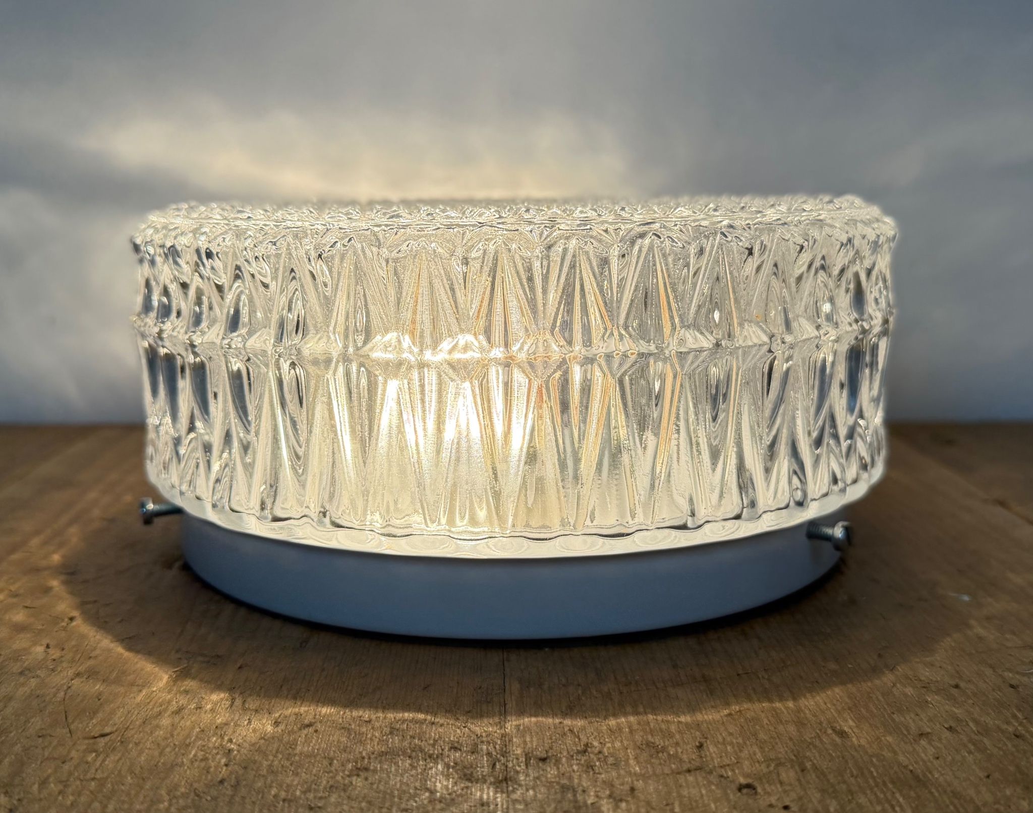 Vintage Glass Wall or Ceiling Light, 1970s