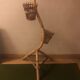 Porte plante serpent vintage années 60 osier bambou rotin