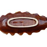 Grand bol vintage français en faïence de Vallauris, en forme de feuille