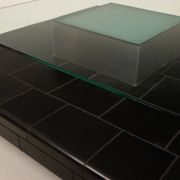 Coffee table with pecari leather base by Tito Agnoli for Caleido, 1970