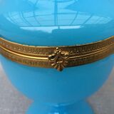 Blue Florentine opaline box gilded metal frame