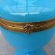 Blue Florentine opaline box gilded metal frame