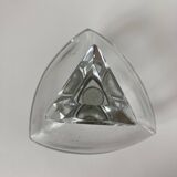 Beautiful cut crystal carafe with its stopper and solid silver setting