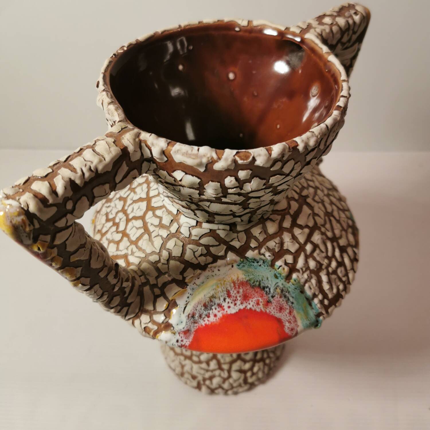 Large vintage vallauris vase volcano lava fat lava