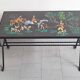 Vintage 1950 coffee table side table ceramic & metal hunting