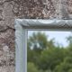 Vintage wall mirror in carved blue-green wood – rococo style – H48 cm