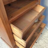 High chest of drawers furniture XIXth with niche