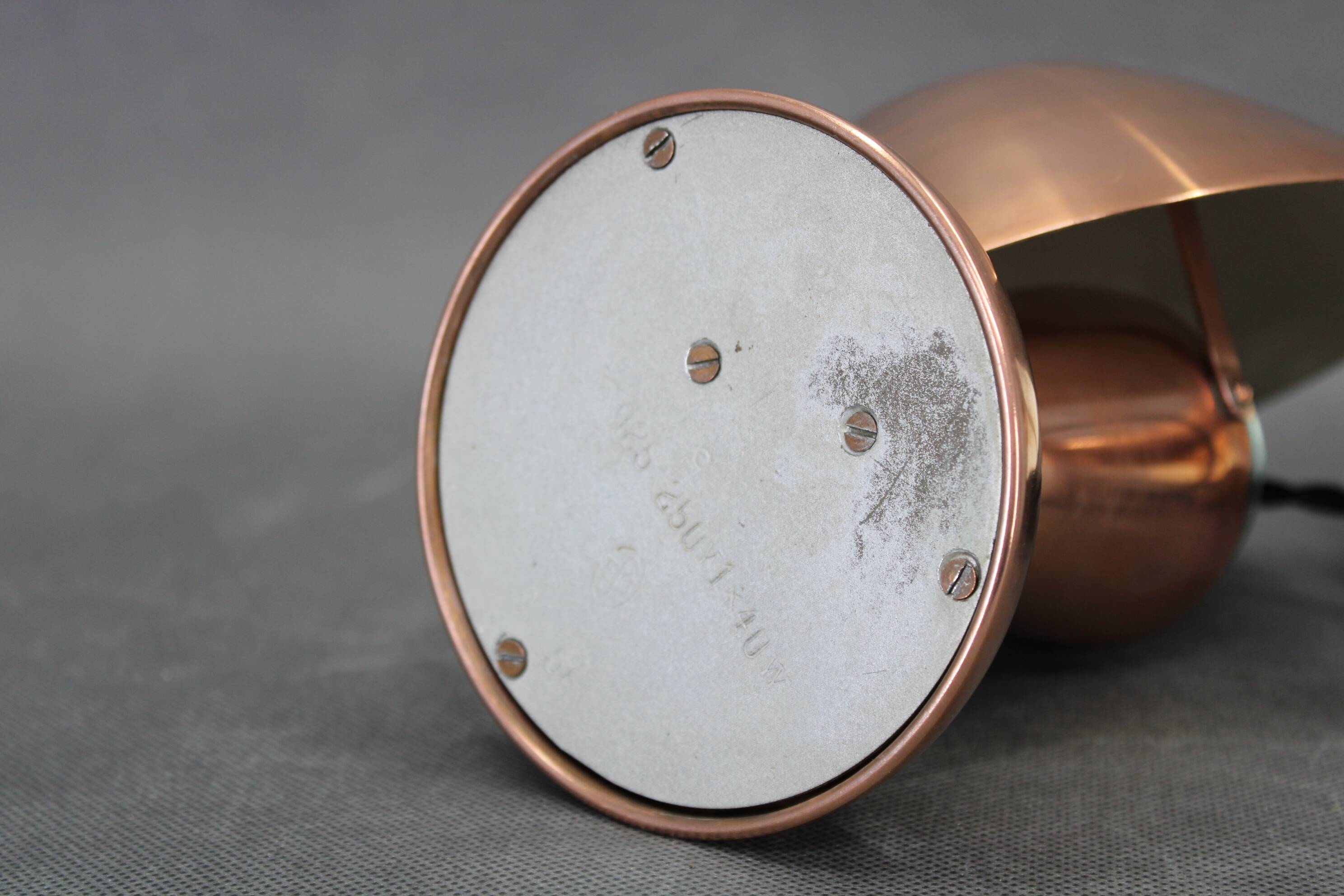 1930s Pair of Bauhaus Mushroom Table Lamps in Copper Finish, Czechoslovakia