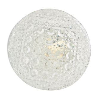 Round ceiling light in chiseled glass