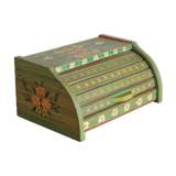 Vintage hand-painted wooden bread box
