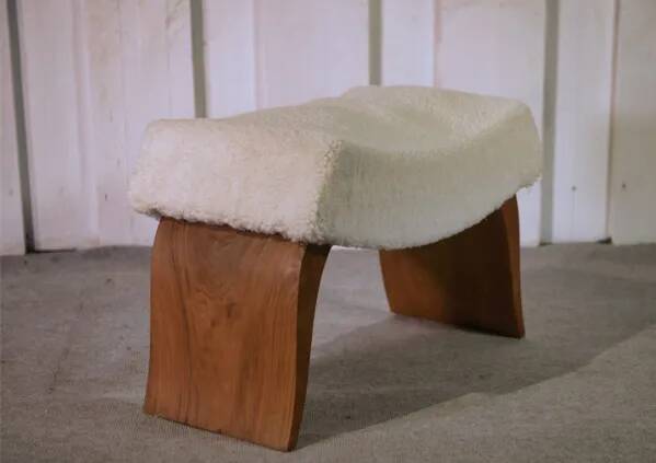 Tabouret en noyer Art Déco 1940’s