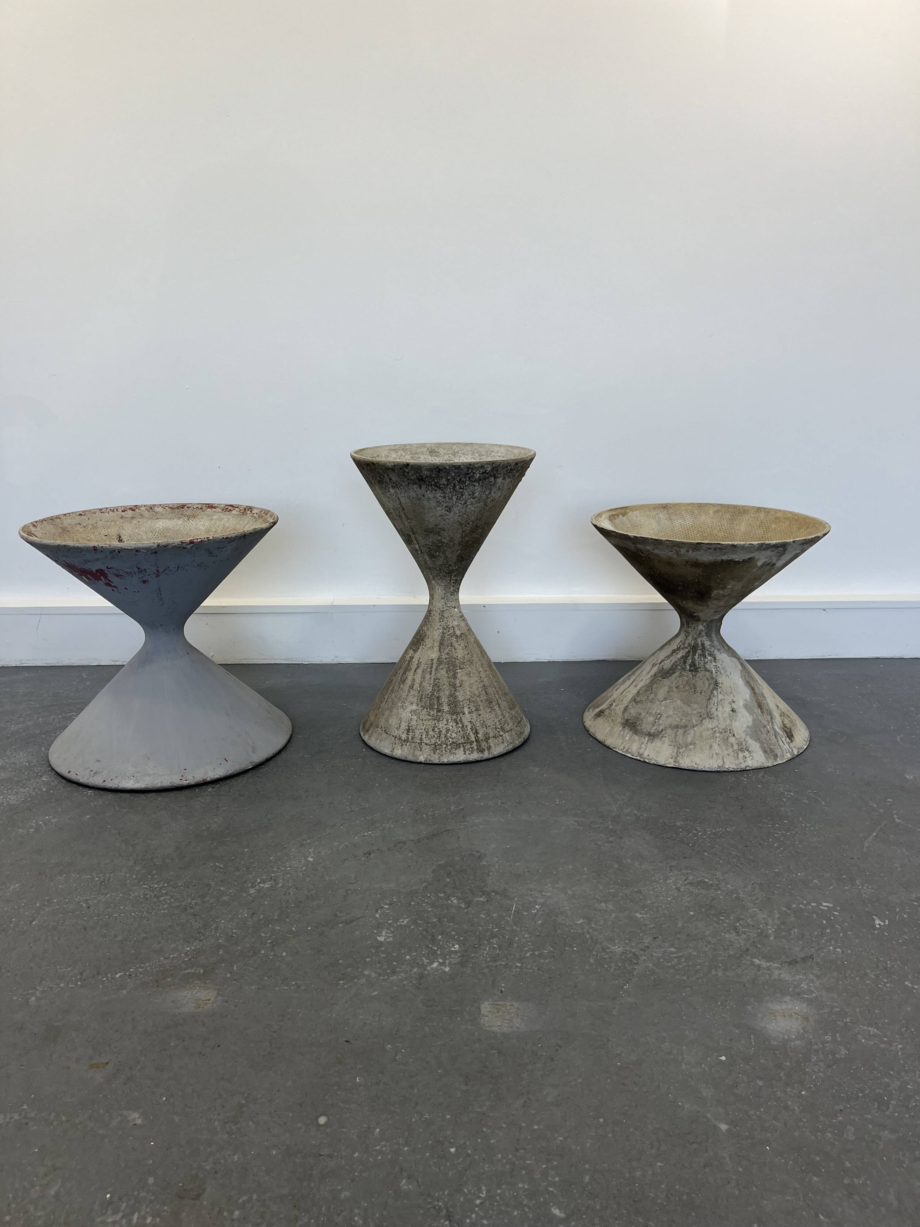 3 planters design Anton Bee assisted by Guhl edition Eternit 1958