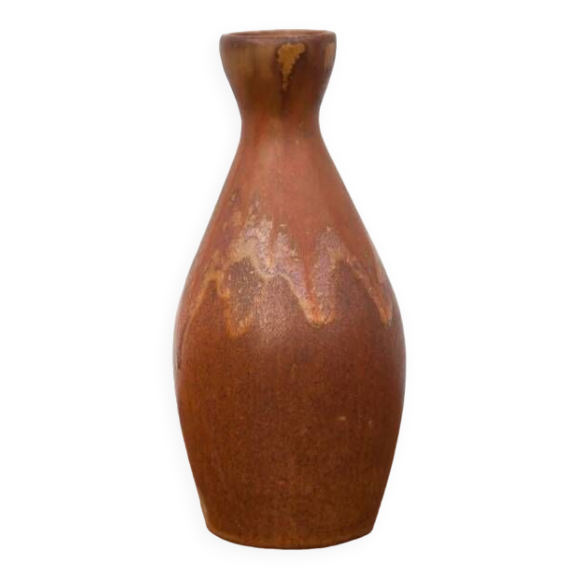 Vintage sandstone vase, flamed ceramic vase, small sandstone vase, collection, decorative vase