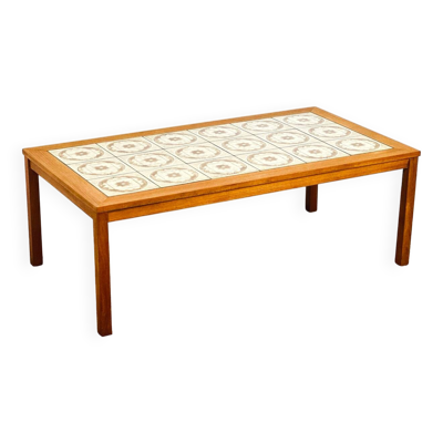Table basse scandinave en teck et céramique 1960