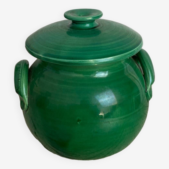 Grande bonbonnière en ceramique verte