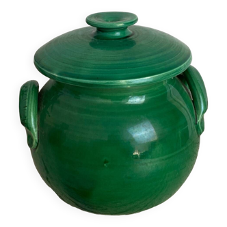 Large green ceramic candy dish