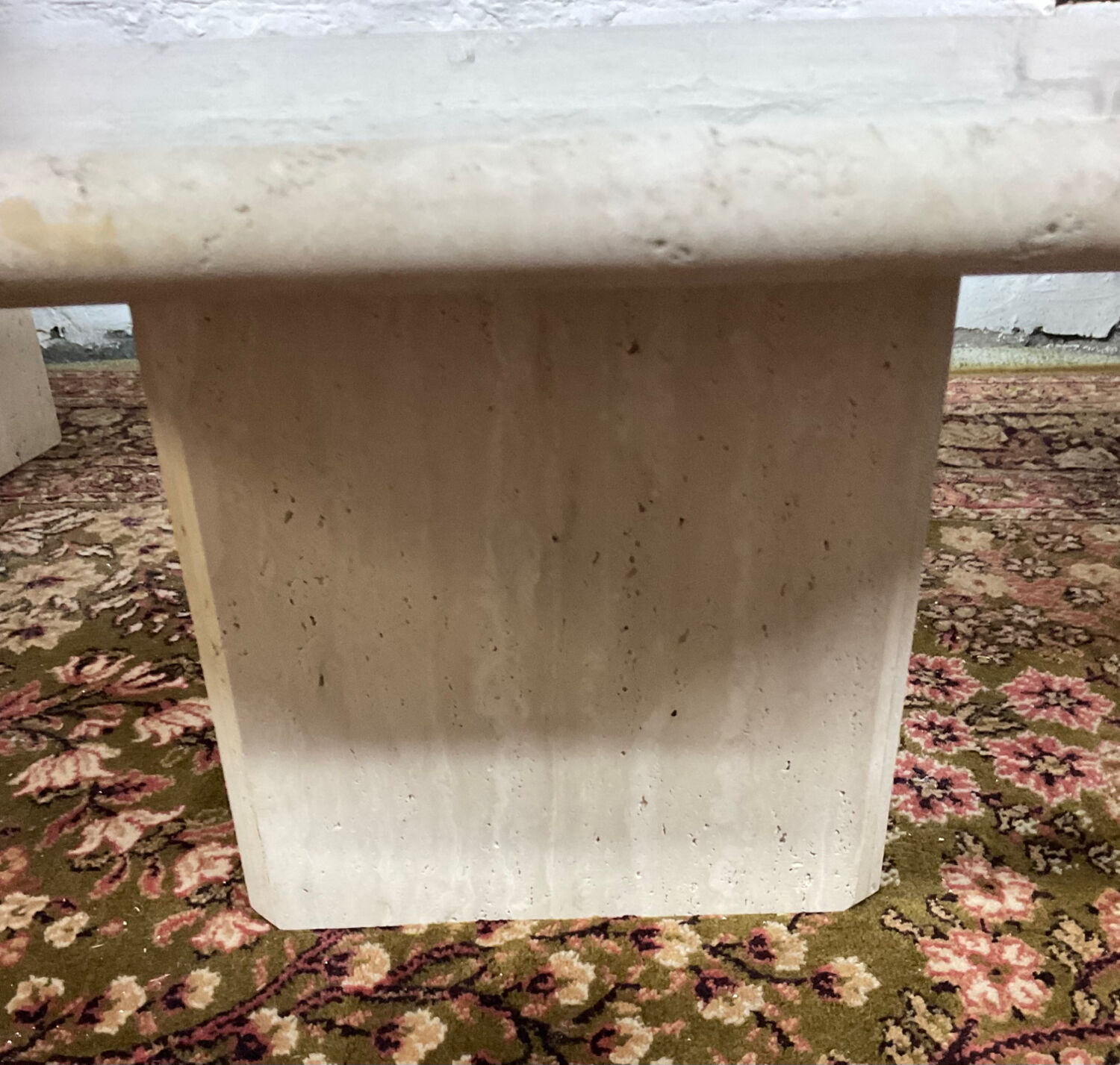 Vintage travertine coffee table in the 70s