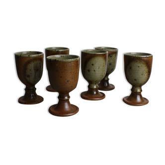 6 vintage mazagrans cups in pyrite sandstone