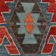 Tapis Kilim Vintage Rouge Motifs Géométriques Ethniques, 195x355 Cm