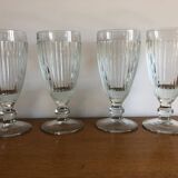4 bistrot ice cream cups thick glass vintage
