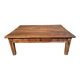 Table basse ancienne française en noyer avec tiroir – XIXe siècle, vers 1850