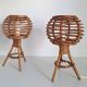 Pair of bamboo bedside lamps