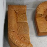 Leather modular sofa, 7 elements, 70s