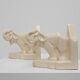 French Art Deco Ceramic Bookends in Elephant Motif, 1930s
