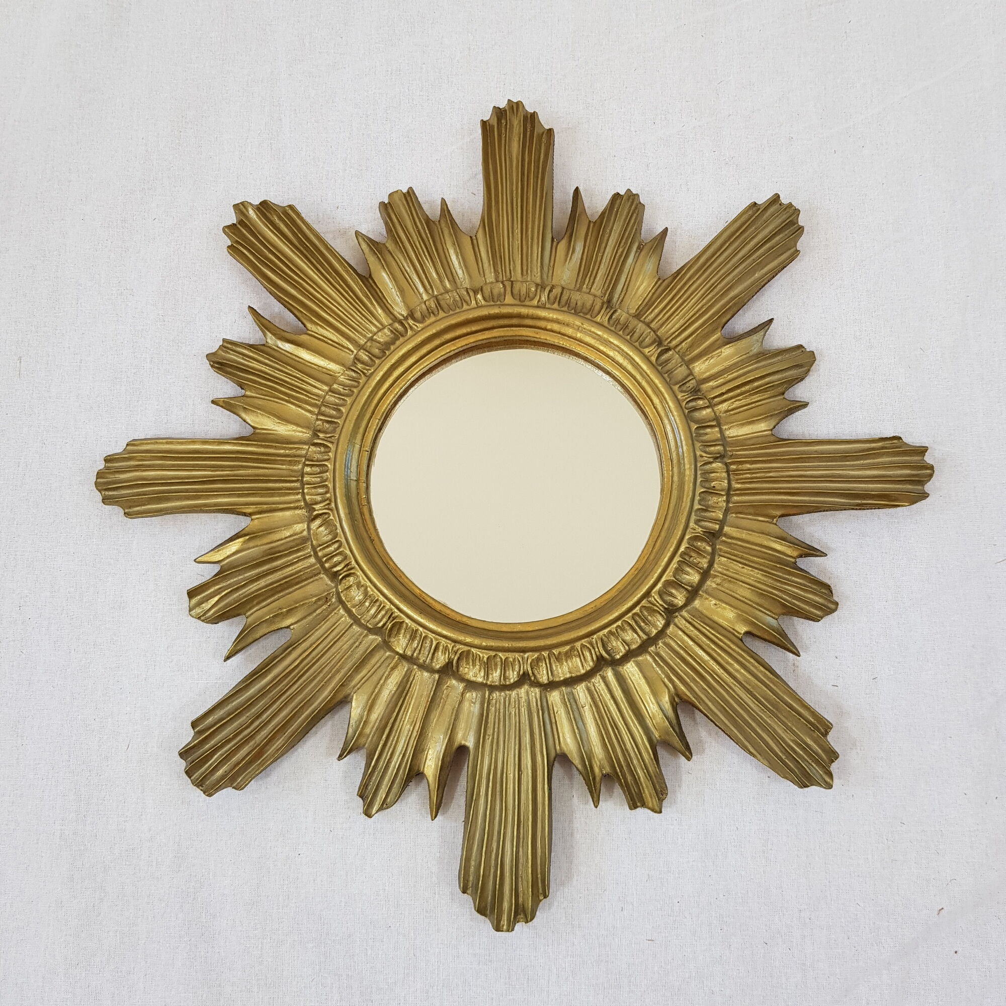 Vintage wood and gold resin mirror