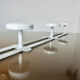 Coat rack in white lacquered metal 70s