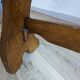 Old church organ bench in Art Nouveau style made of solid oak.