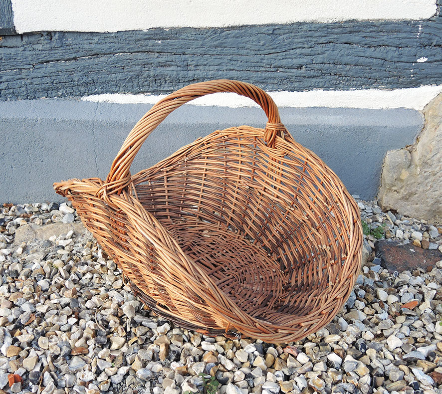 Old Wicker Log Basket / Rattan