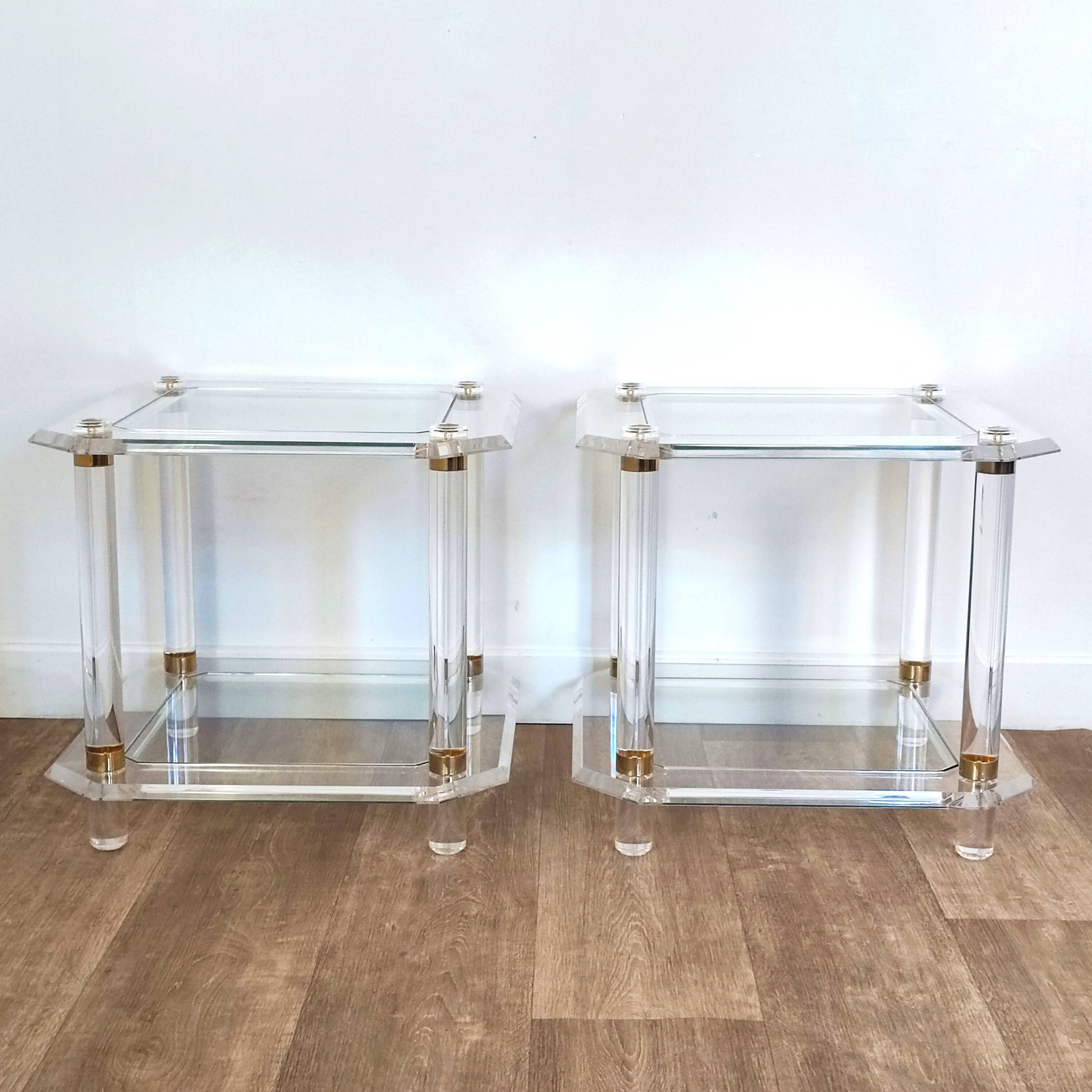 Plexiglass side tables / end tables