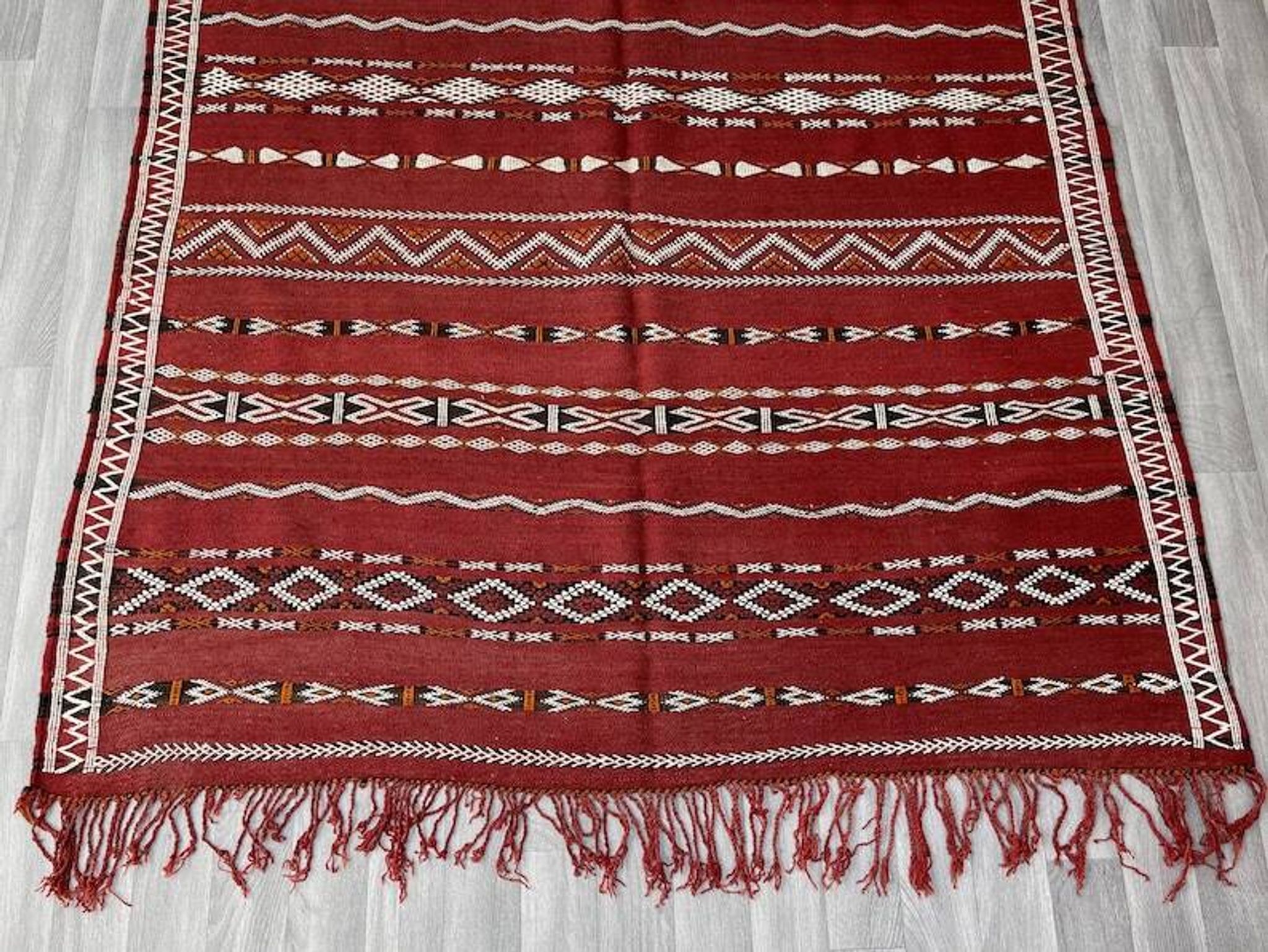Old Zemmouri Kilim, Faltisse Berber Rug, Handmade Moroccan Carper, Home Decor