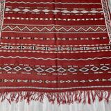 Vieux Zemmouri Kilim, Tapis berbère faltissé, Carper marocain fait à la main, Décoration intérieure