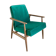 Original vintage polish armchair 300-190 from Mid-century in green velvet